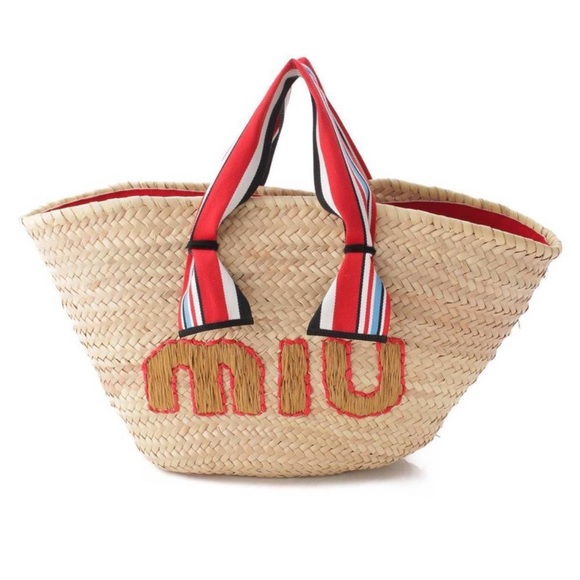 Miu Miu Handbags - Miu Miu Raffia Handbag Basket bag